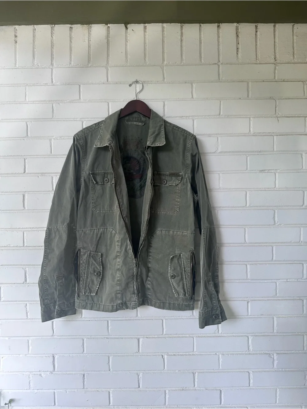 Lucky Brand Men's Military Utility Field Jacket - Olive Green - L